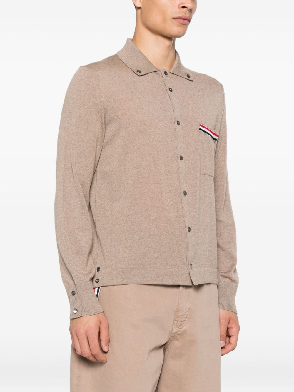 buttoned pocket wool cardigan - 3