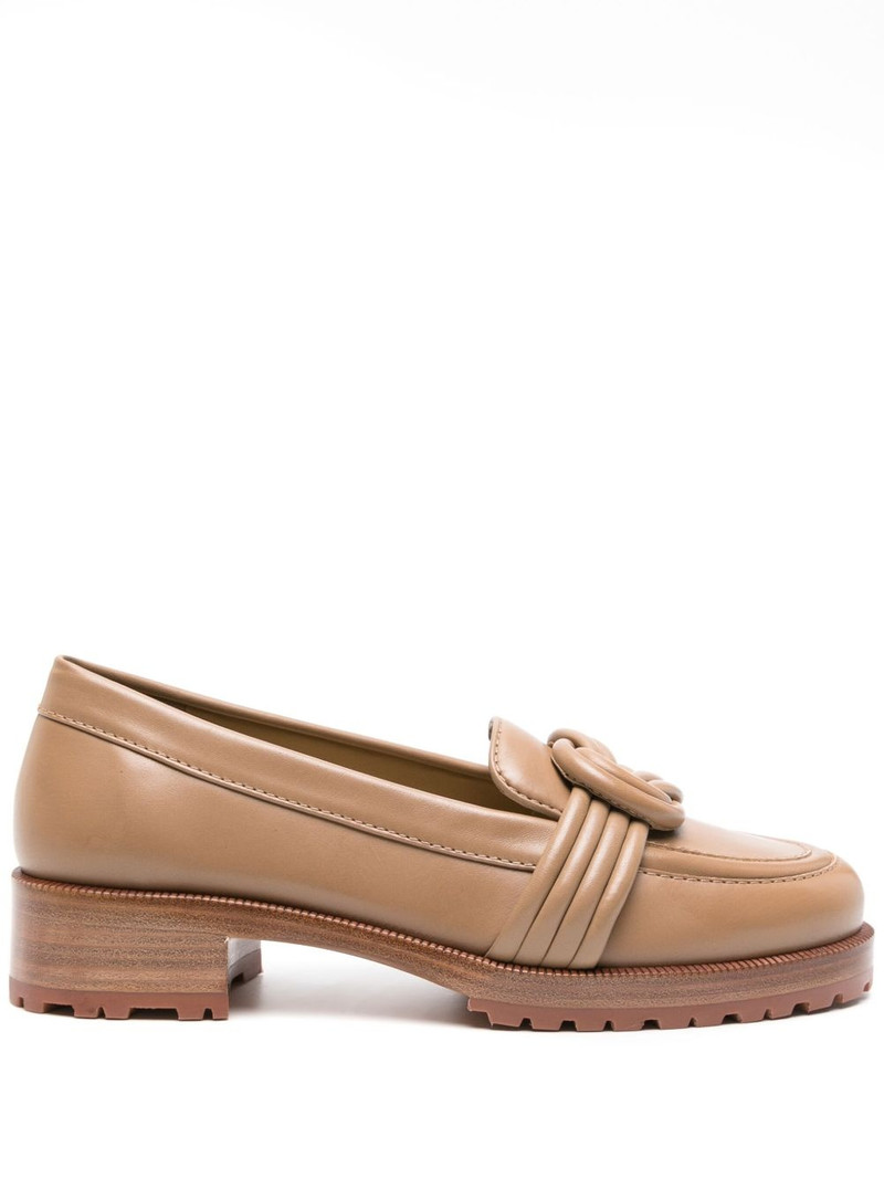 knot-detailing leather loafers 1
