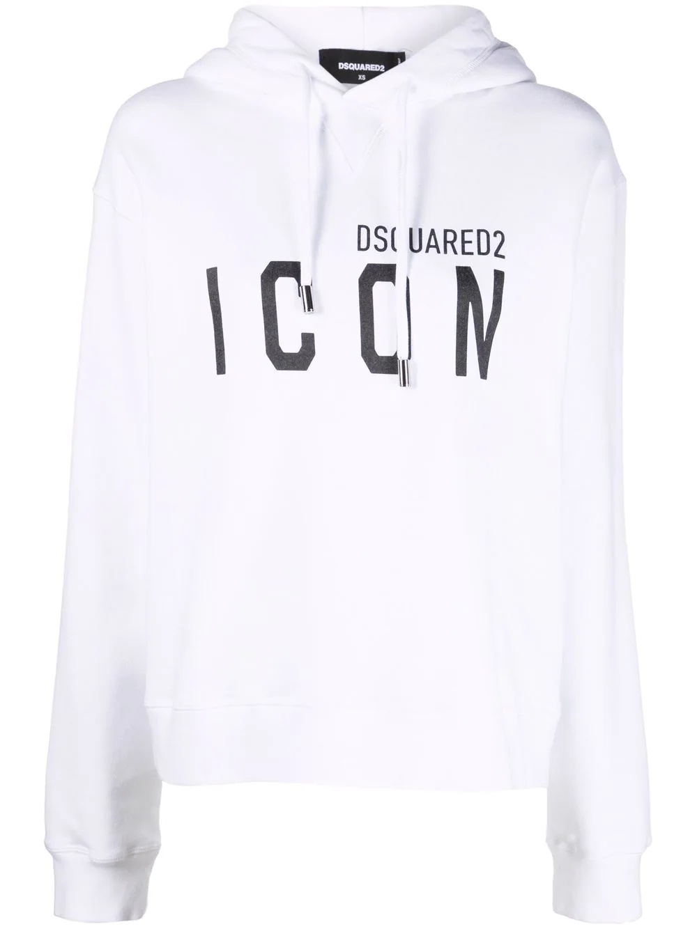 Icon-print cotton hoodie - 1