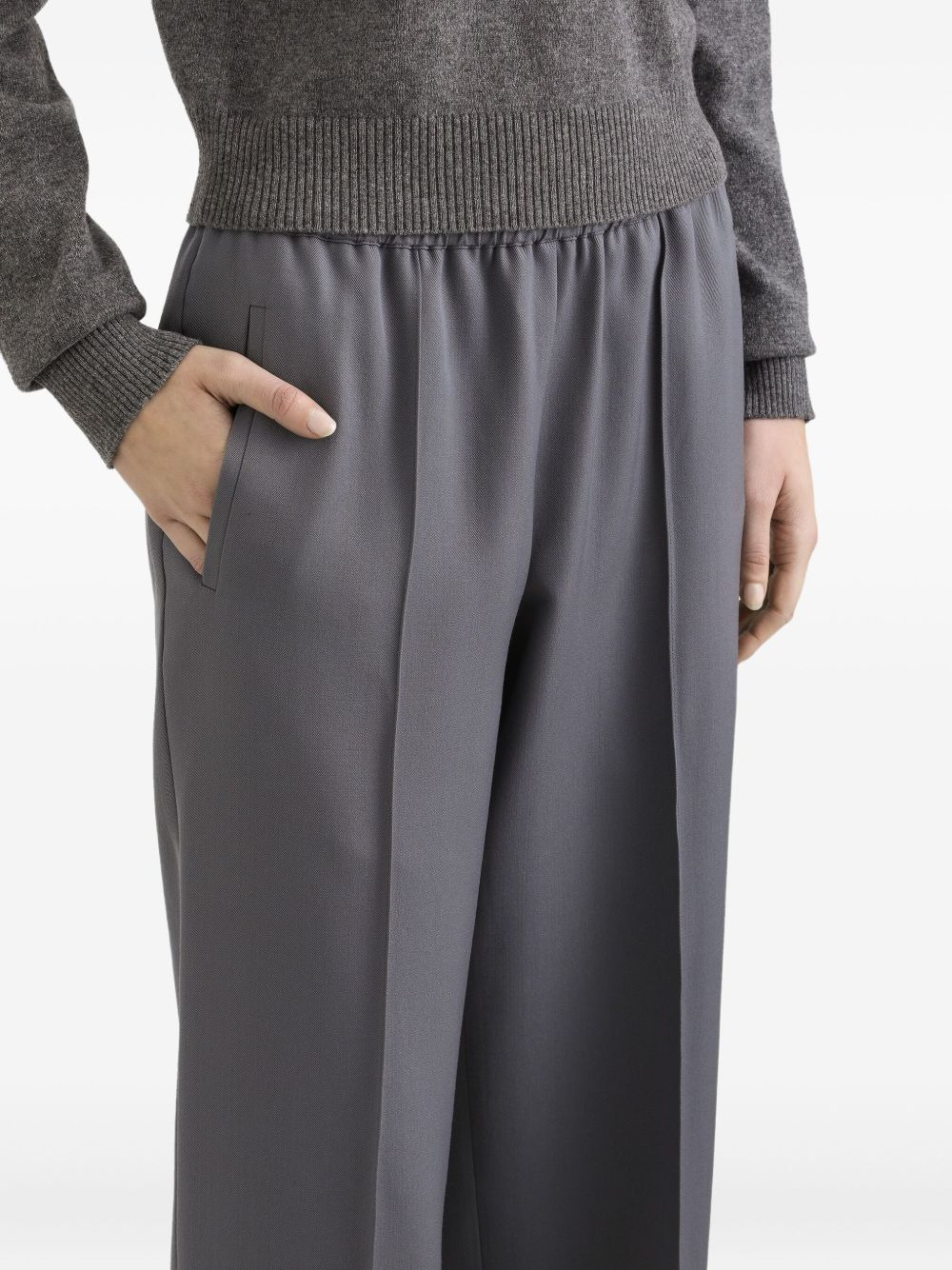 raised-seam elastic-waist trousers - 4