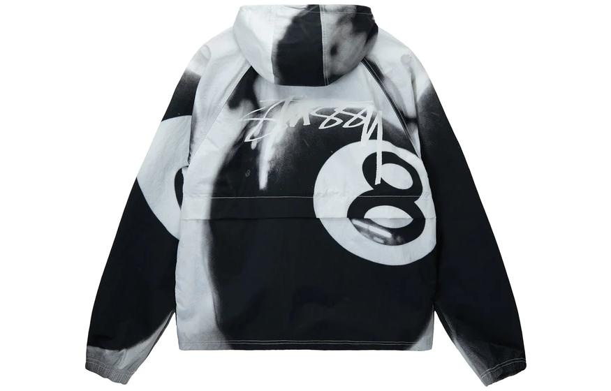 Stussy 8 Ball Beach Shell Jacket 'Grayscale' 115702 - 2