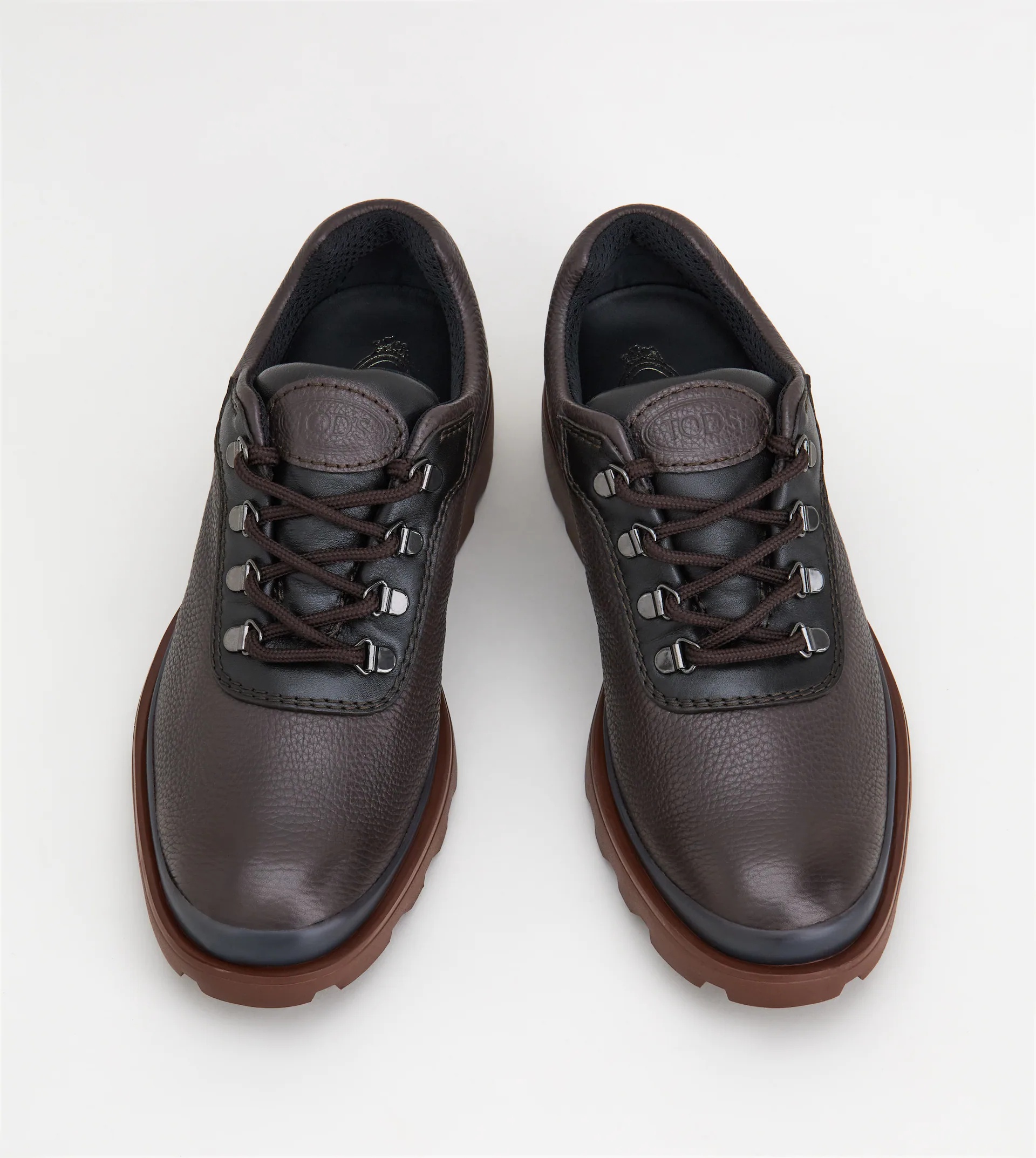 LACE-UPS IN LEATHER - BROWN - 5