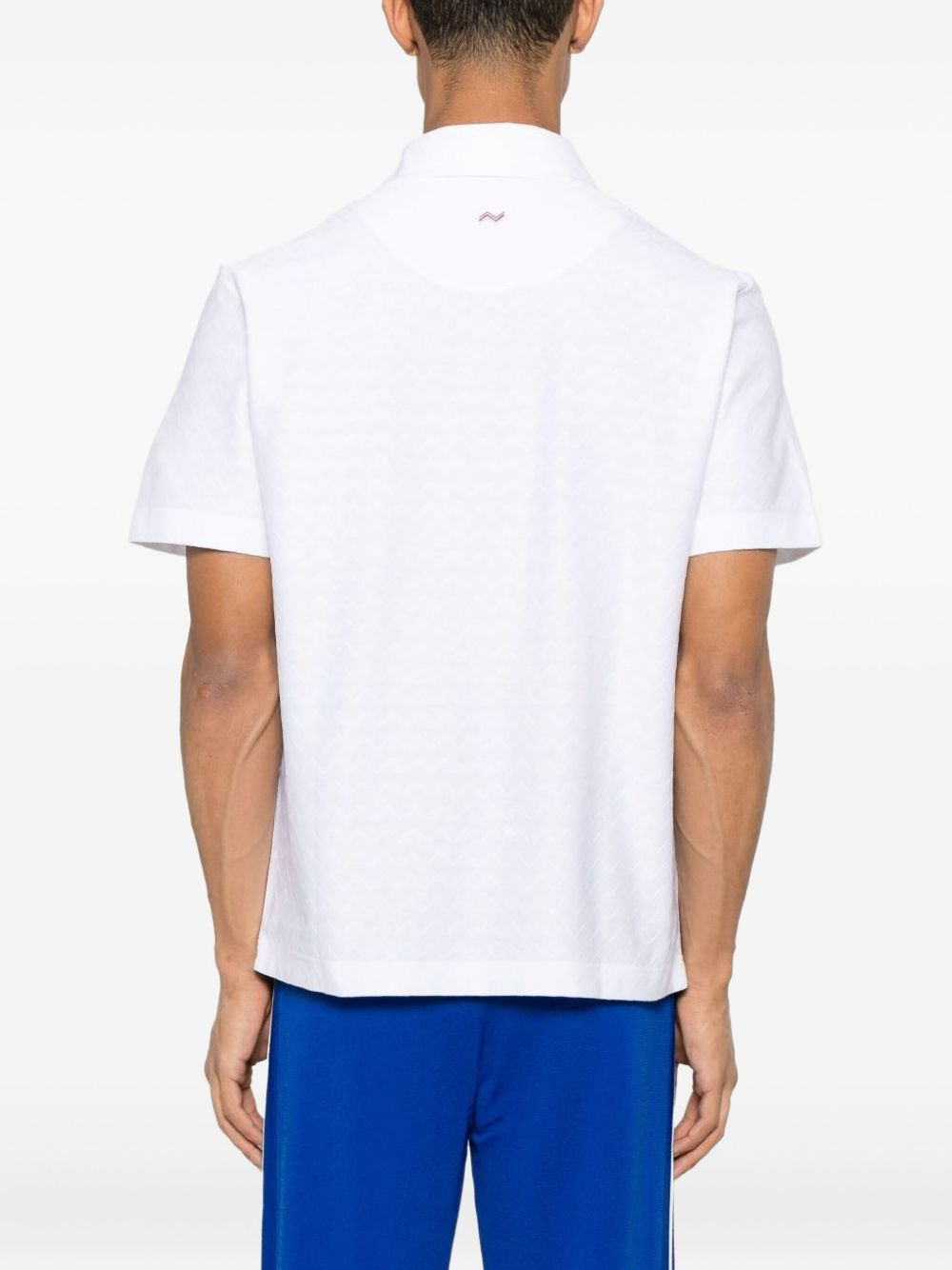 zigzag-woven polo shirt - 3