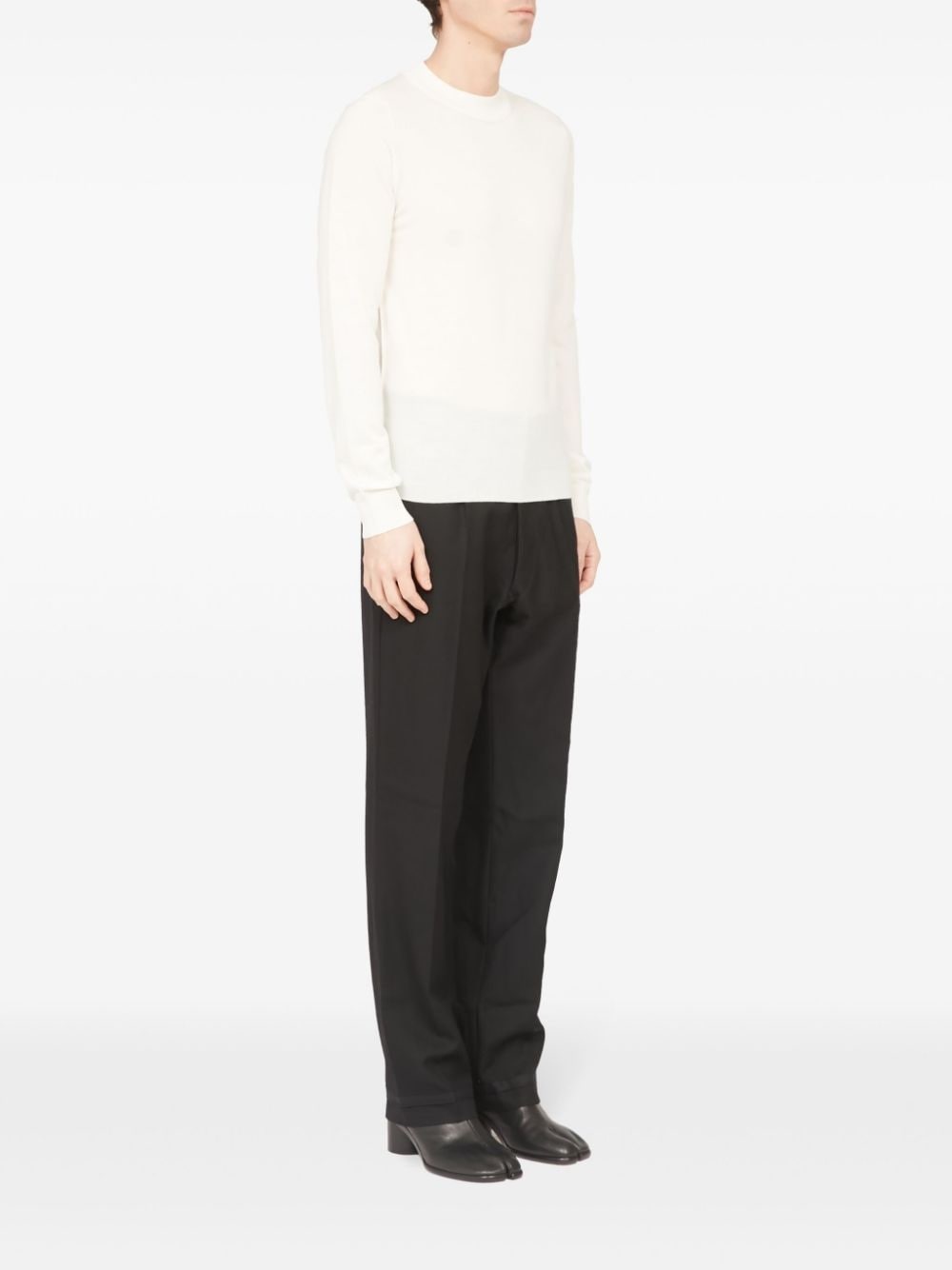 ribbed-edge wool sweater - 3