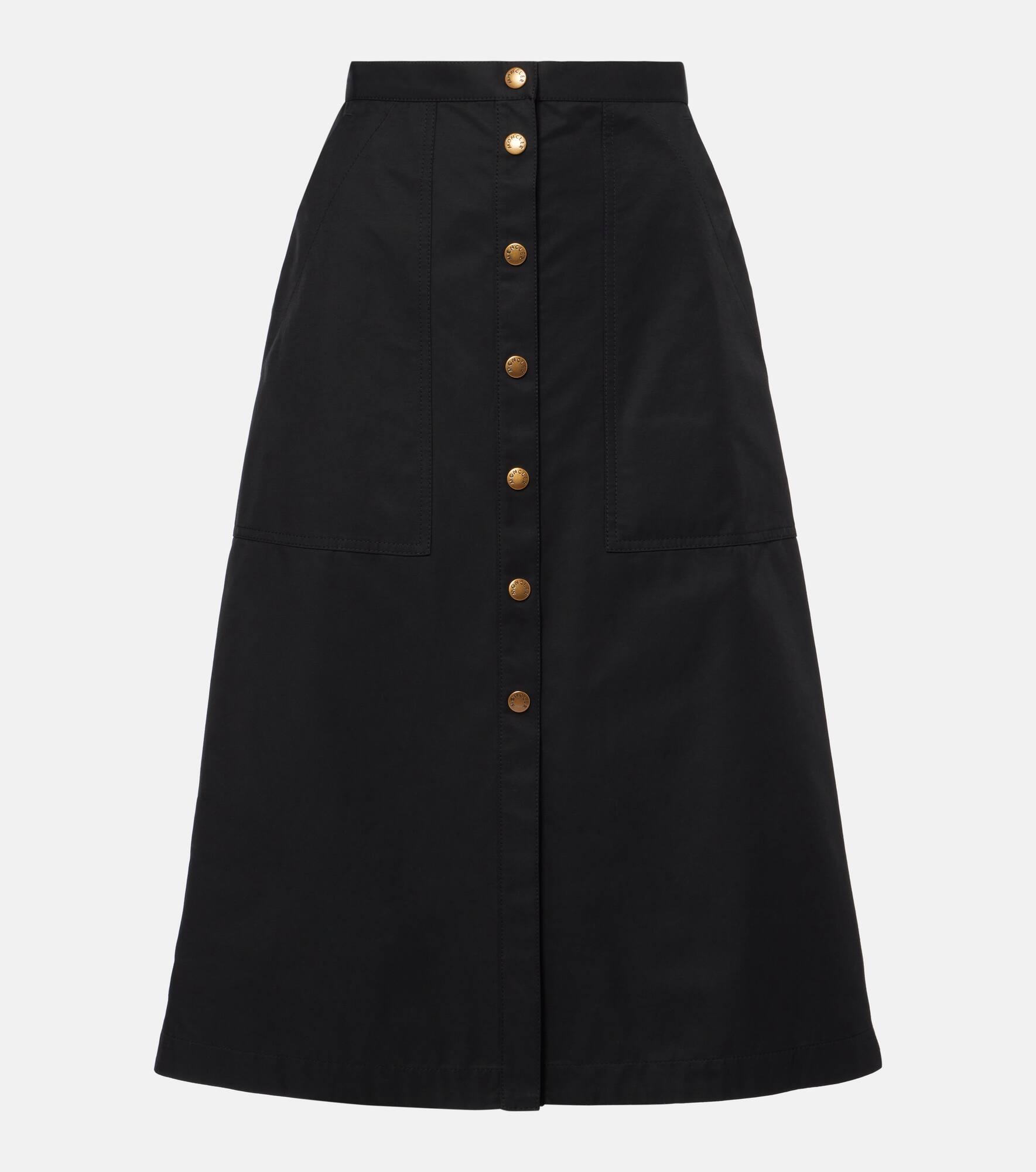 Cotton-blend midi skirt - 1
