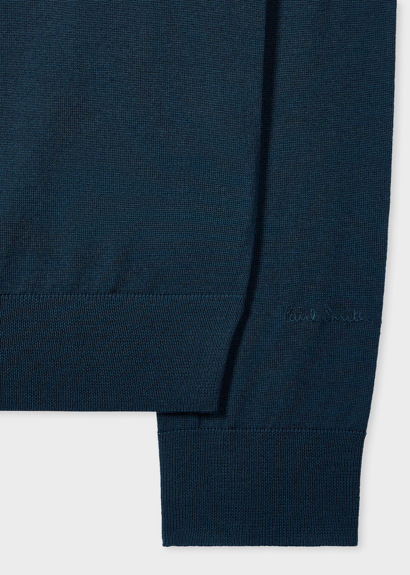 Petrol Blue Merino Wool Sweater 3