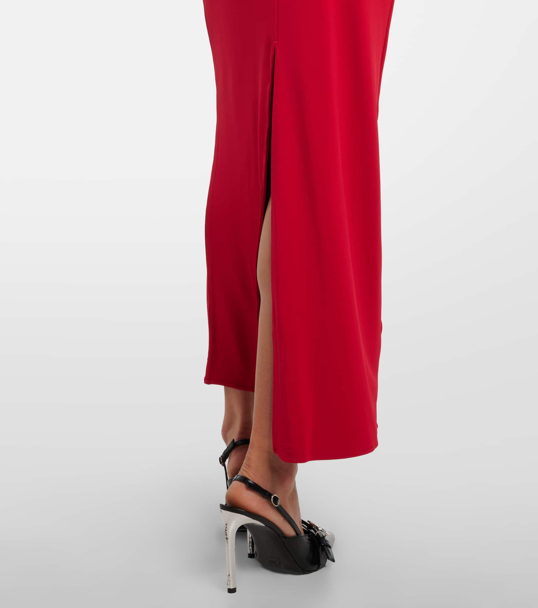 One-shoulder crêpe maxi dress - 6