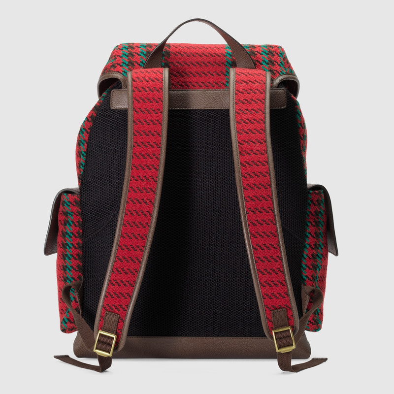 Houndstooth and stripe backpack with Inerlocking G 3