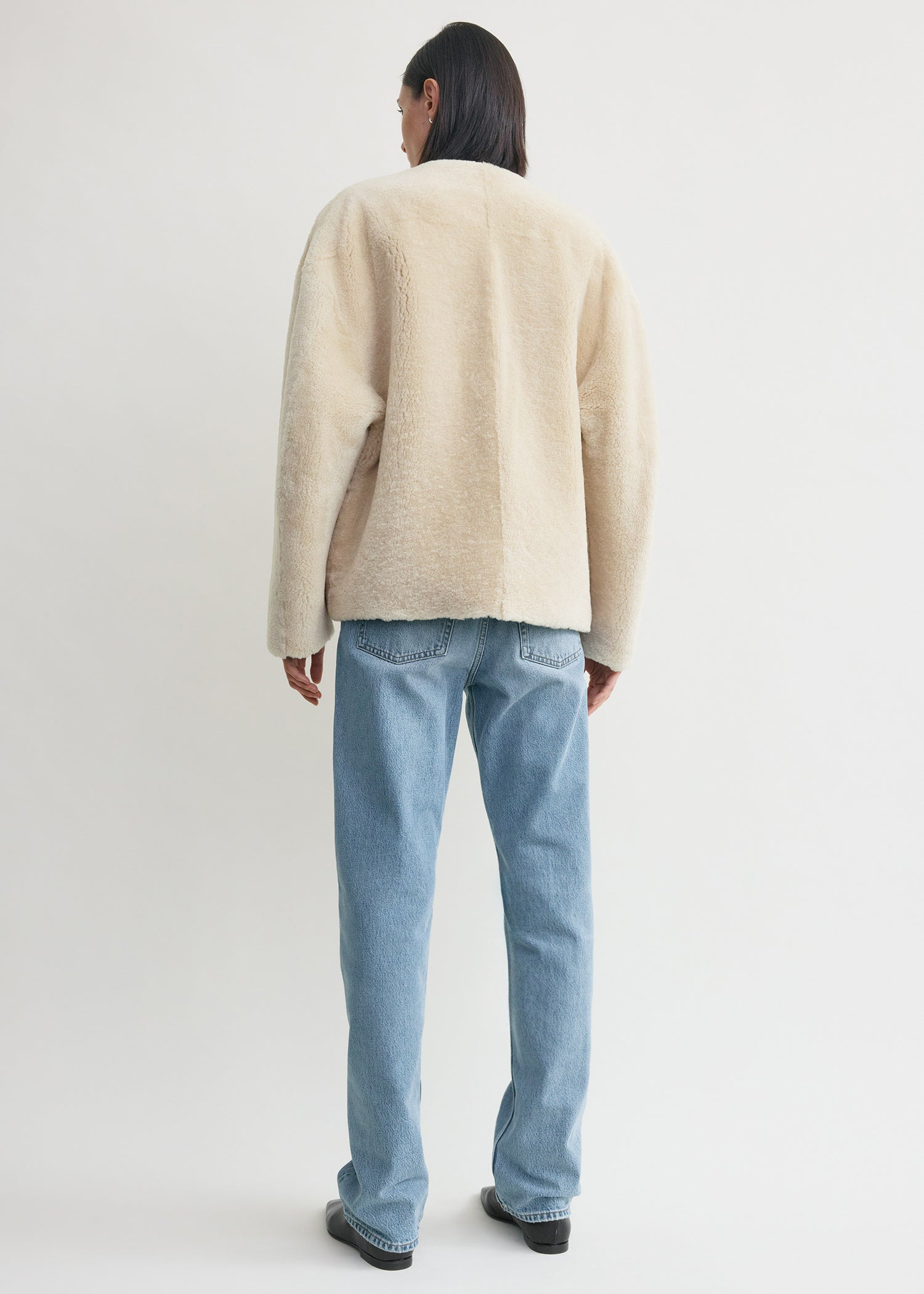 Teddy shearling clasp jacket off-white - 3