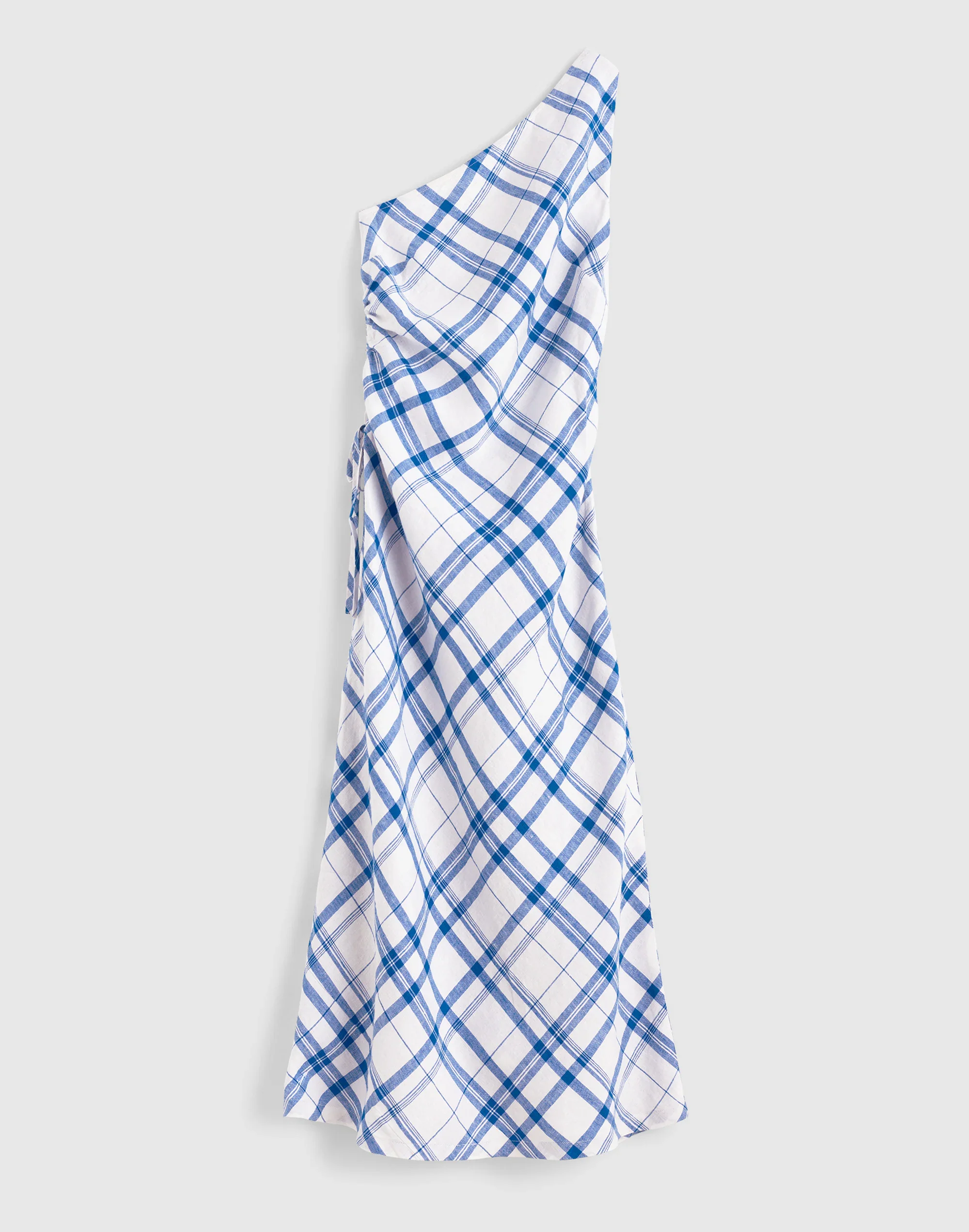 Ruched One-Shoulder Midi Dress - 1