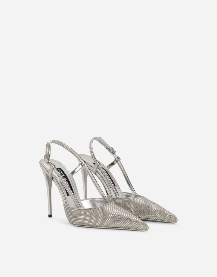 Satin slingbacks with fusible rhinestones - 2