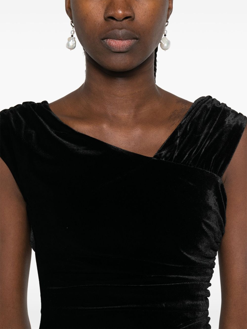 Ettore draped velvet dress - 5