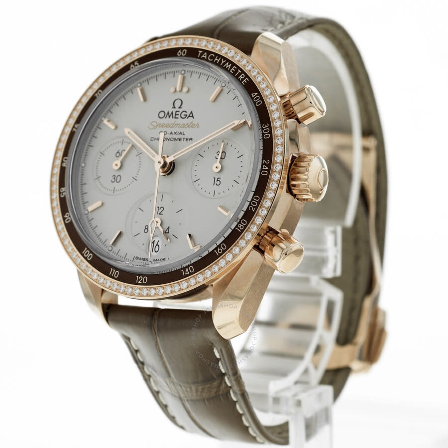 Omega Speedmaster Chronograph Automatic Chronometer Diamond Silver Dial Ladies Watch 324.68.38.50.02 - 2