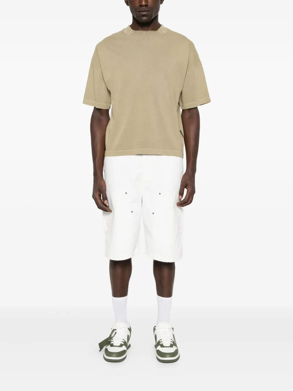 `Curved Logo` Loose Collar T-Shirt - 3