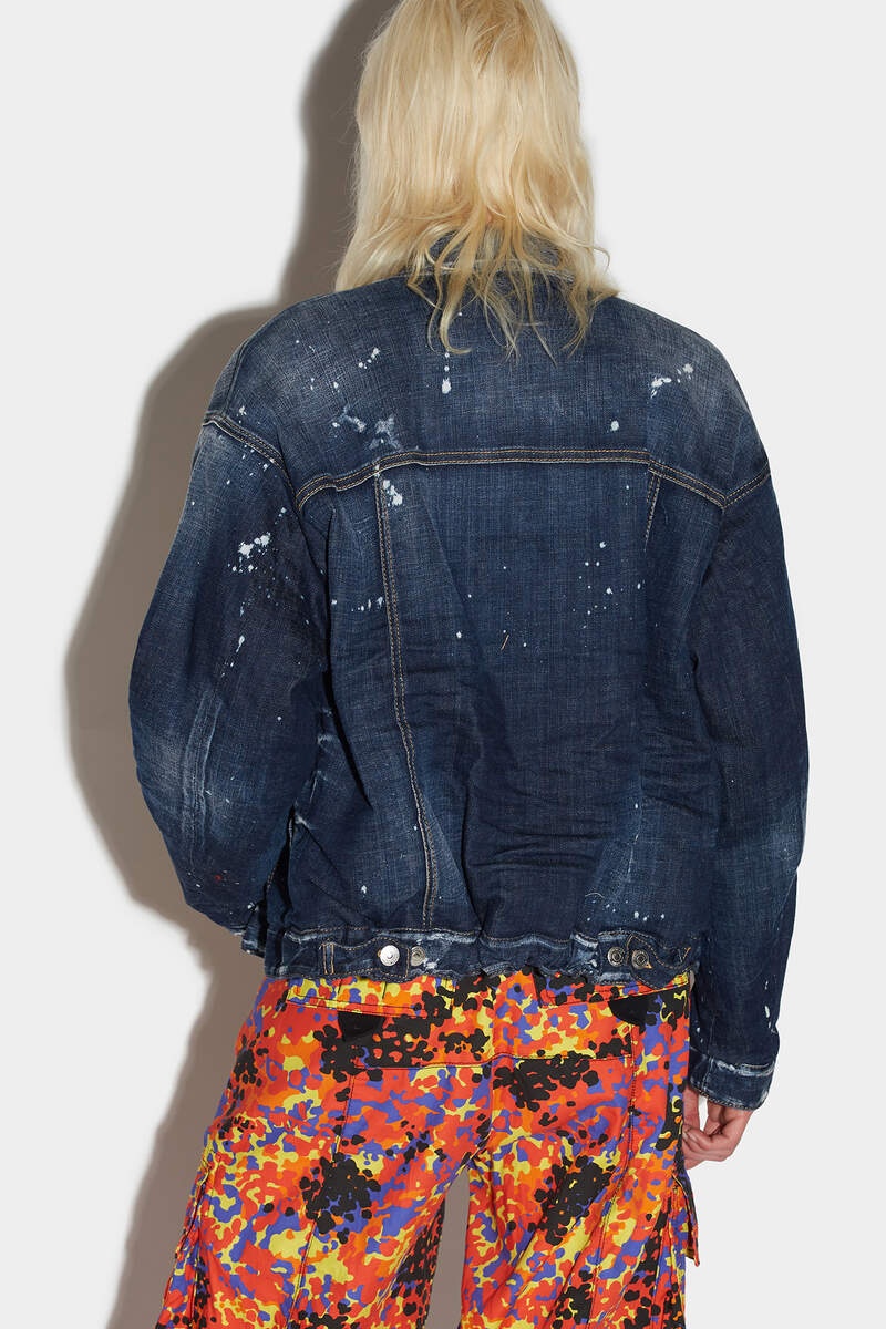DARK RIPPED WASH REVERSIBLE MIX JACKET - 2