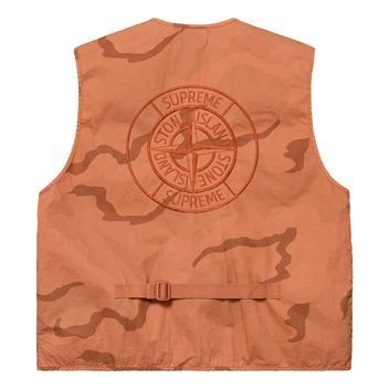 Supreme x Stone Island Water Resistant Brushed Cotton Canvas Vest 'Brown' SUP-SS19-402 - 2