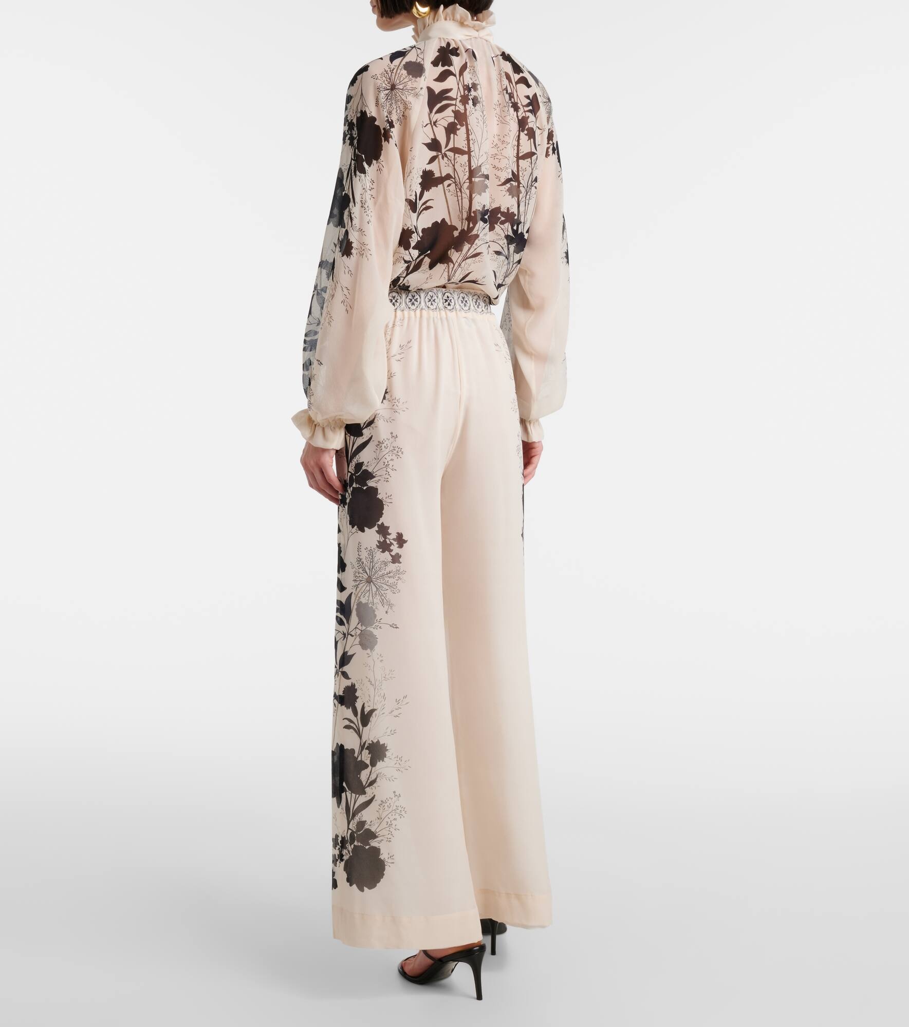 Printed silk palazzo pants - 3