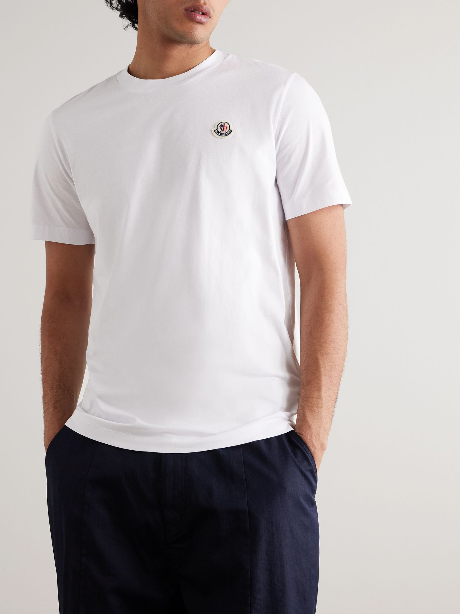 Three-Pack Logo-Appliquéd Cotton-Jersey T-Shirts White - 3