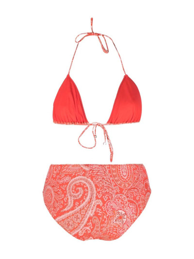 Etro paisley-print halterneck bikini outlook