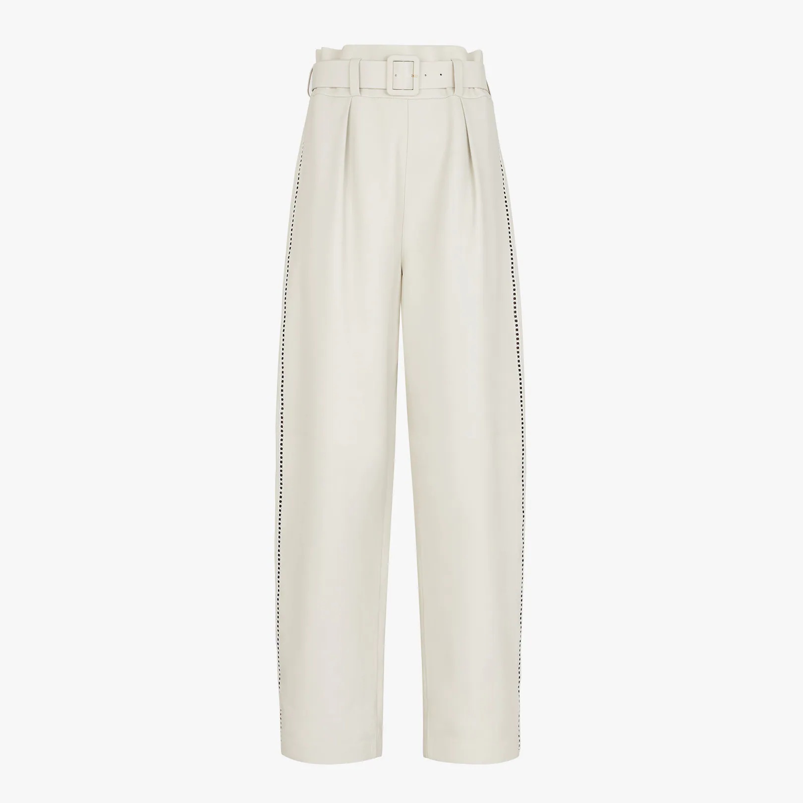 White nappa leather pants - 1