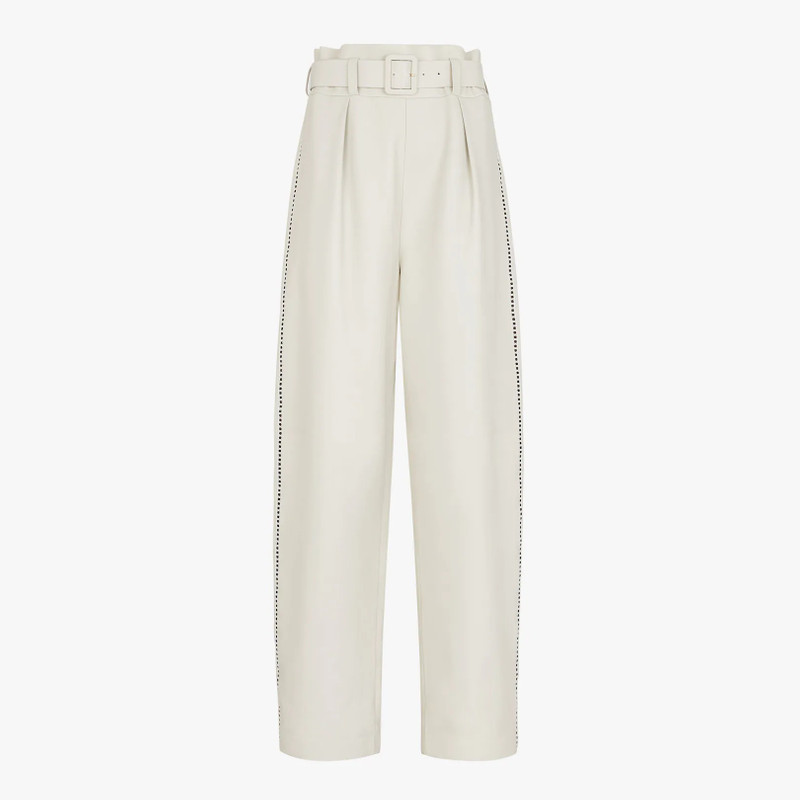 White nappa leather pants 1
