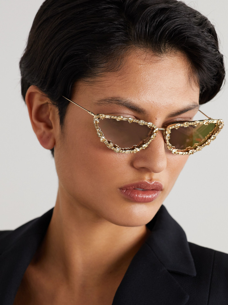 Dior Missdior B1u Cat-eye Crystal-embellished Gold-tone Sunglasses outlook