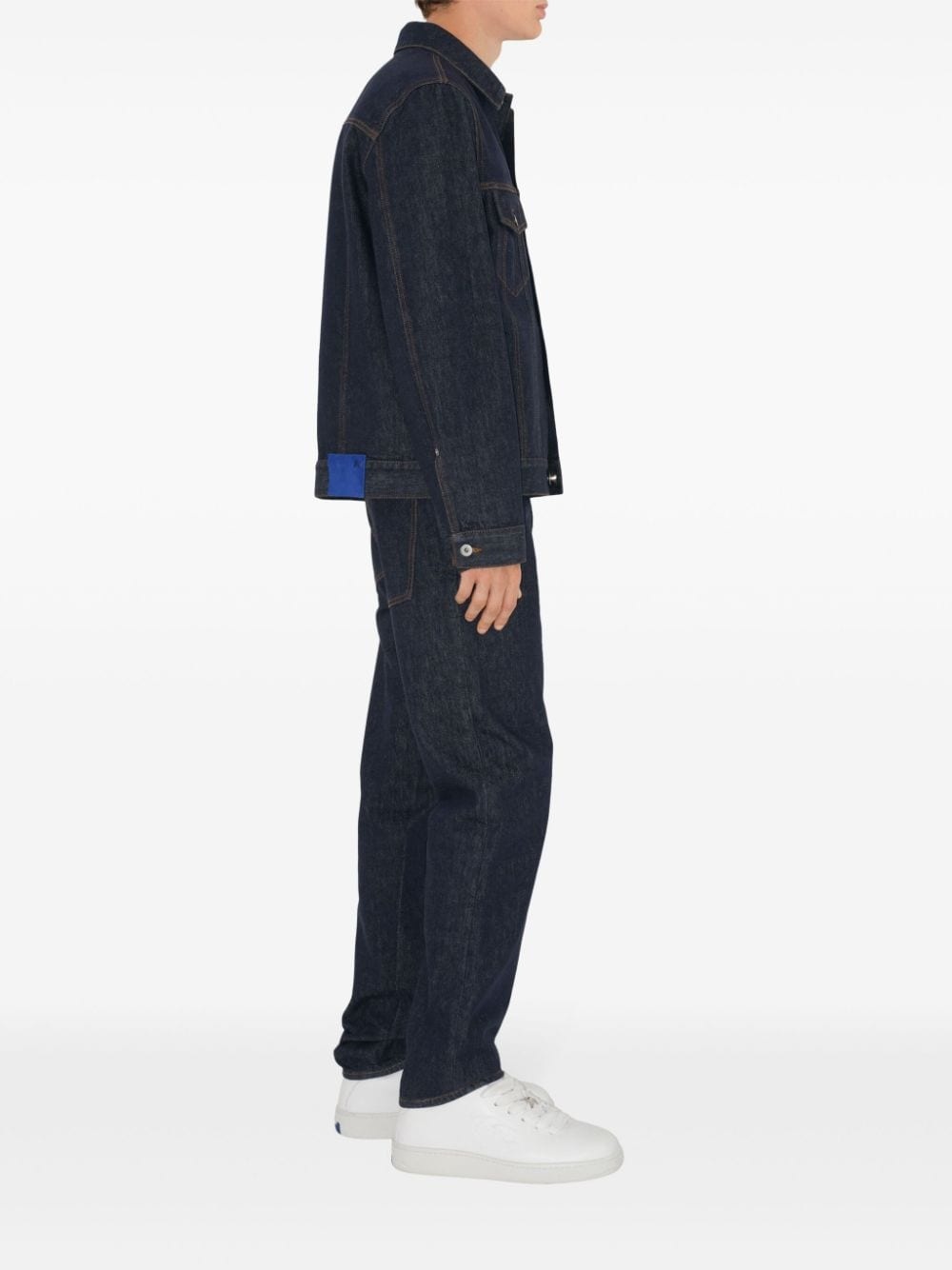 logo-appliquÃ© denim jacket - 3