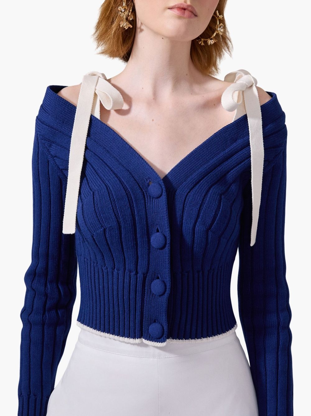 off-shoulder cardigan - 4