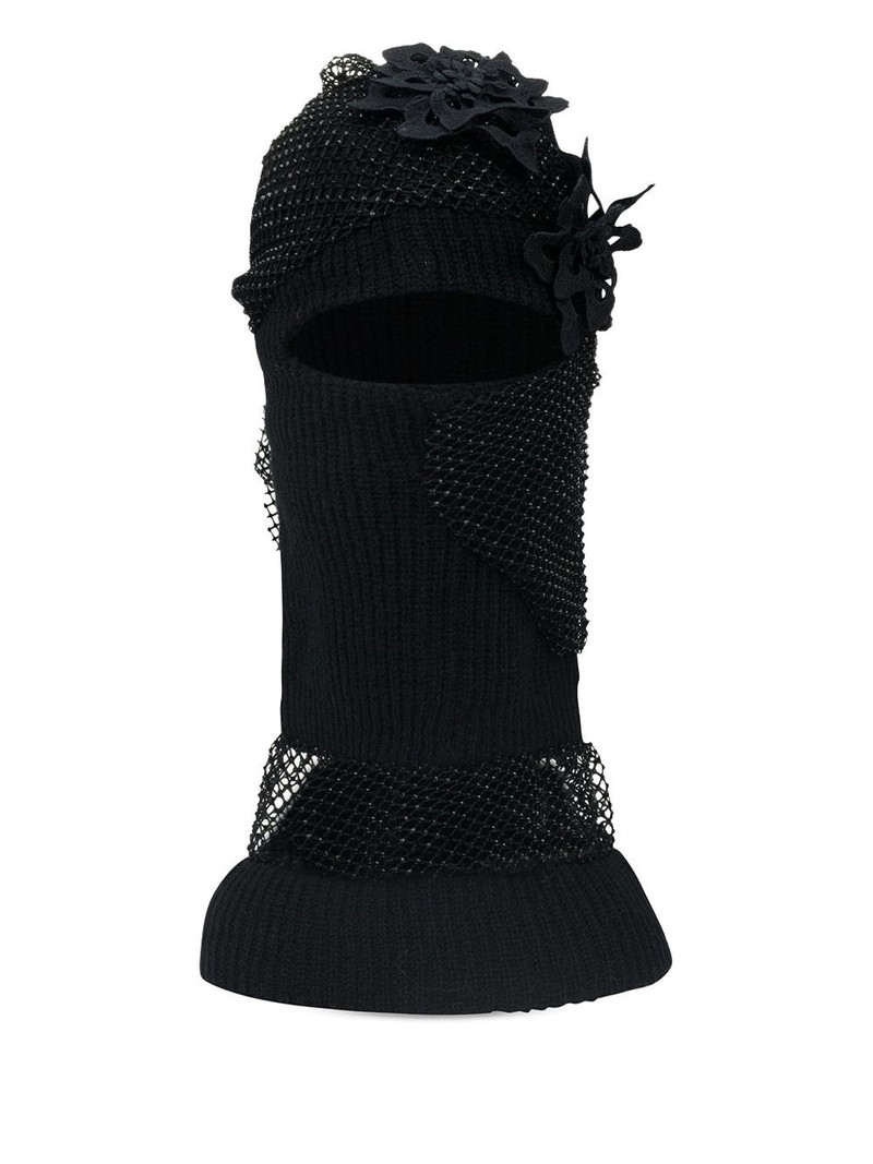 flower-appliqué balaclava 1