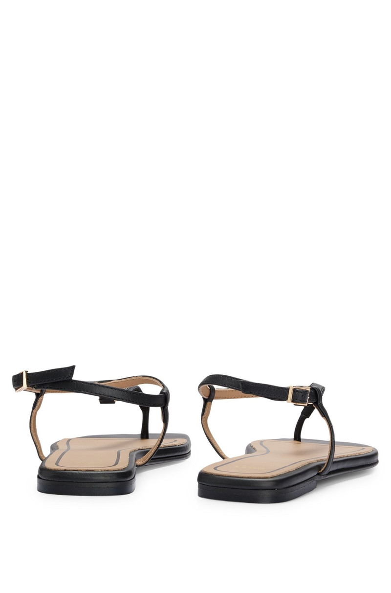 LEATHER SANDALS WITH TOE-POST DETAIL 6