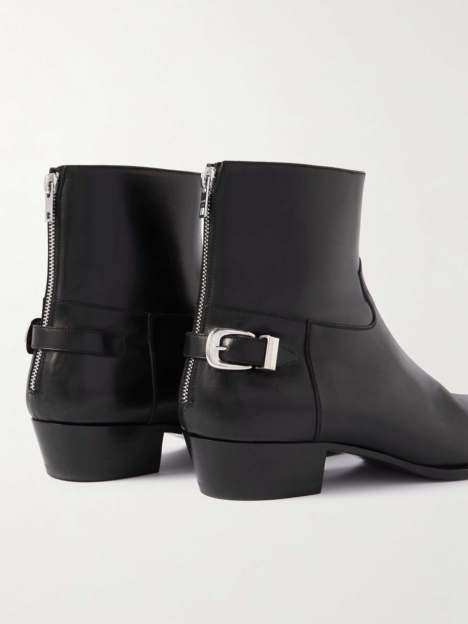 Drugstore Buckled Leather Ankle Boots - 5