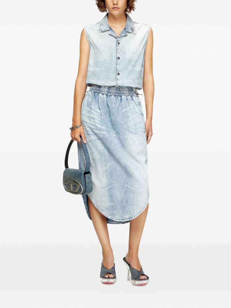 Diesel DE-Ashley-S elastic-waistband curved-hem midi skirt outlook