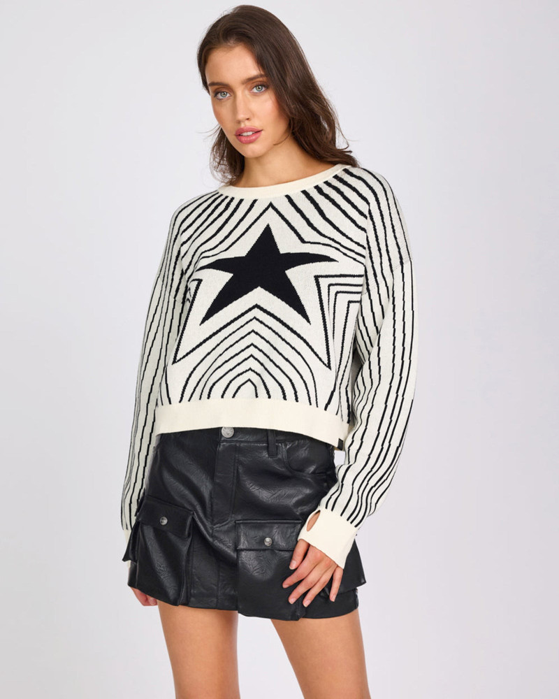 Star Gazing Knitted Sweater - Mono Print 2
