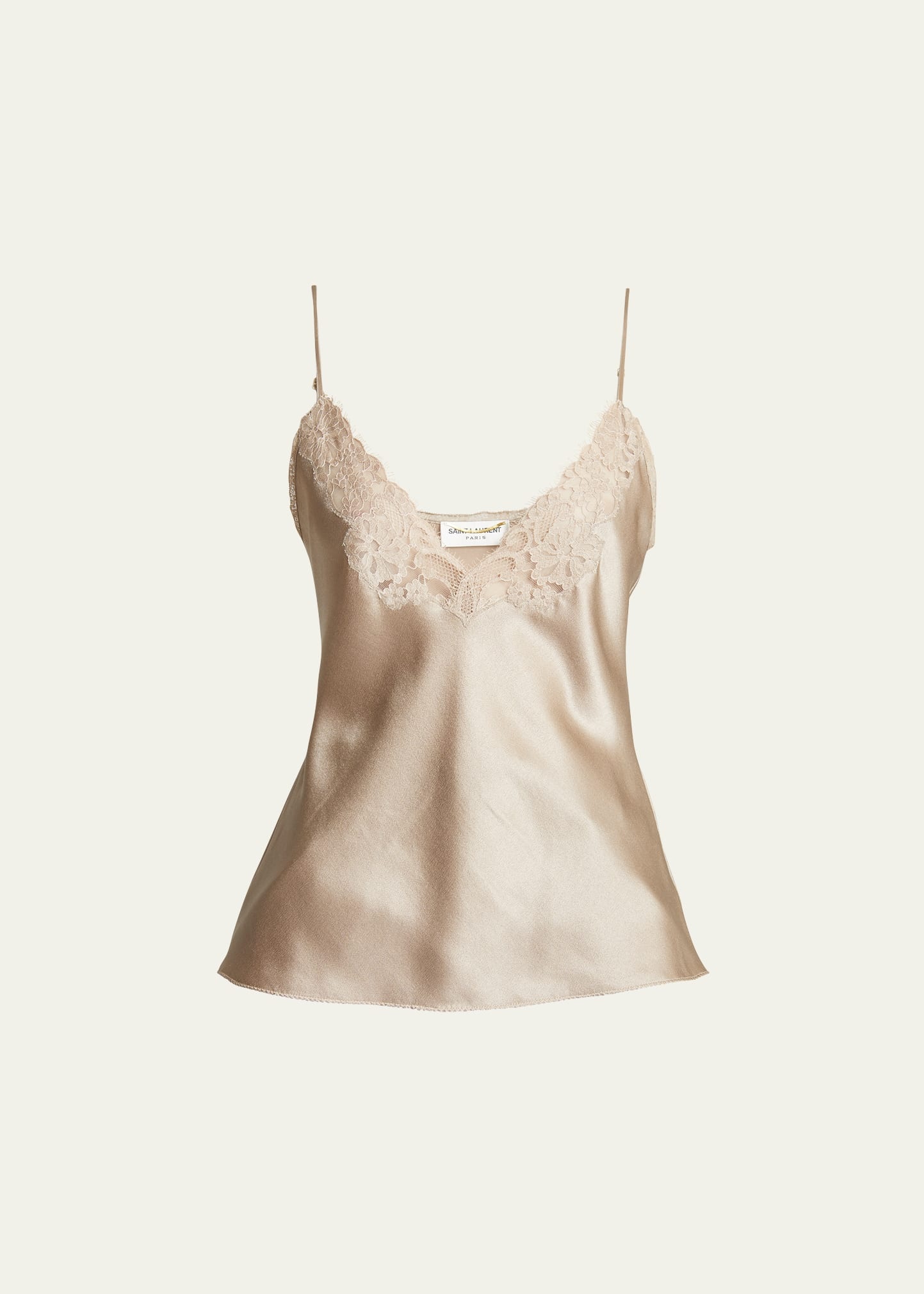 Satin Blouse with Lace Detail - 1