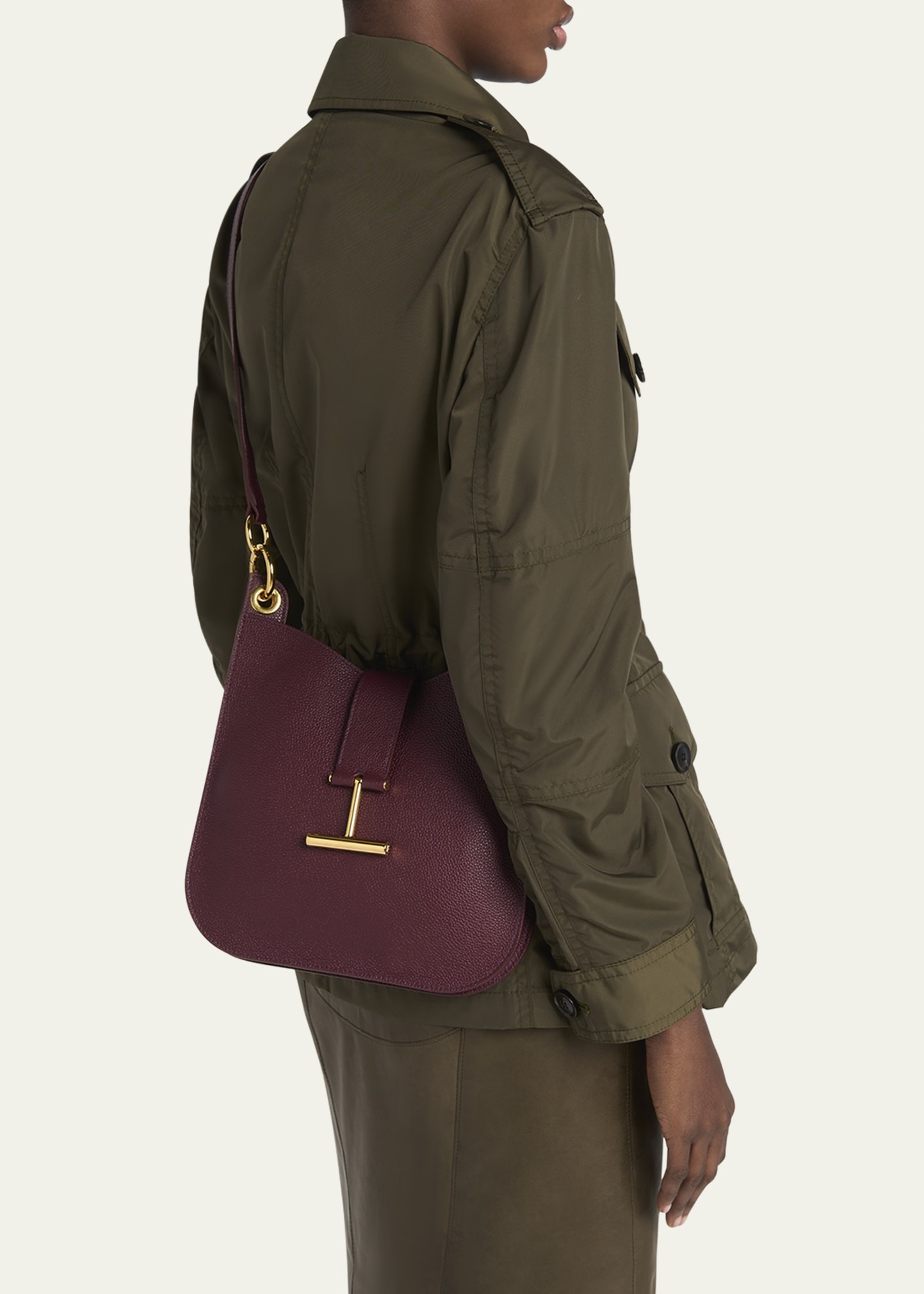 Tara Small Hobo Crossbody in Grained Leather - 2