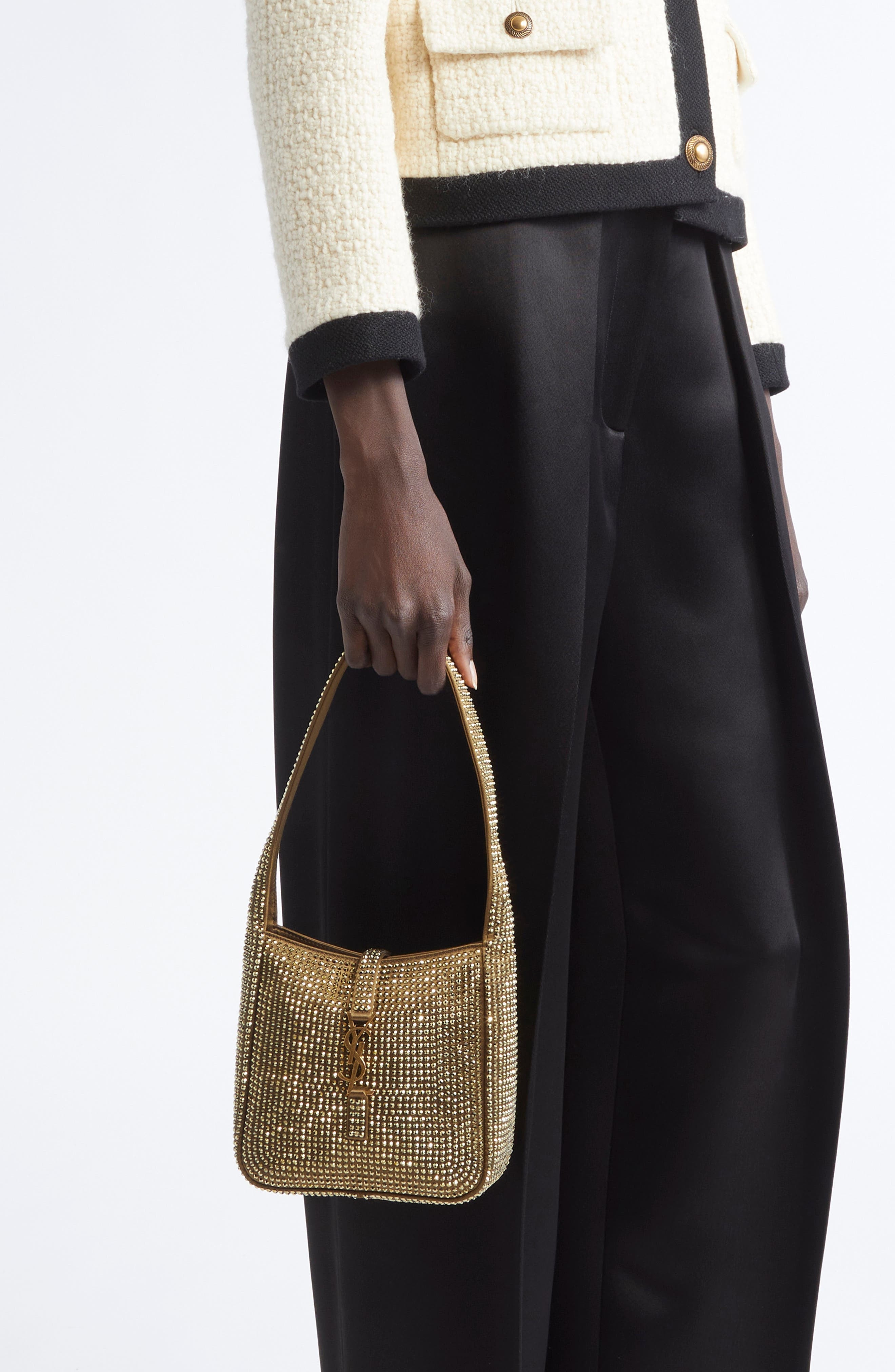Saint Laurent Mini Le 5 À 7 Crystal Embellished Shoulder Bag in Astres at Nordstrom - 2