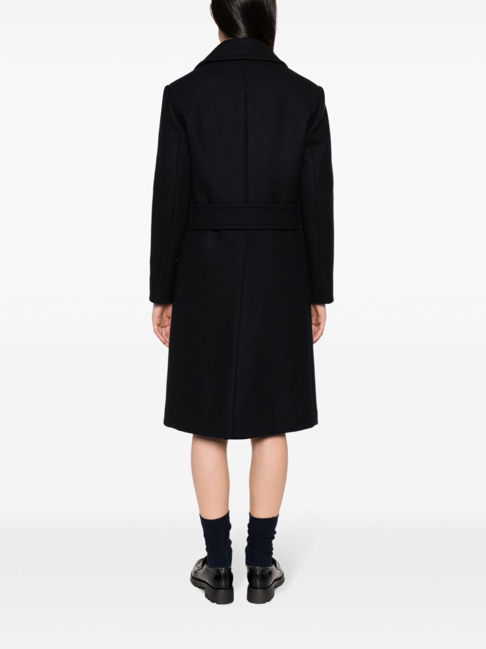 virgin wool double-breasted coat - 4