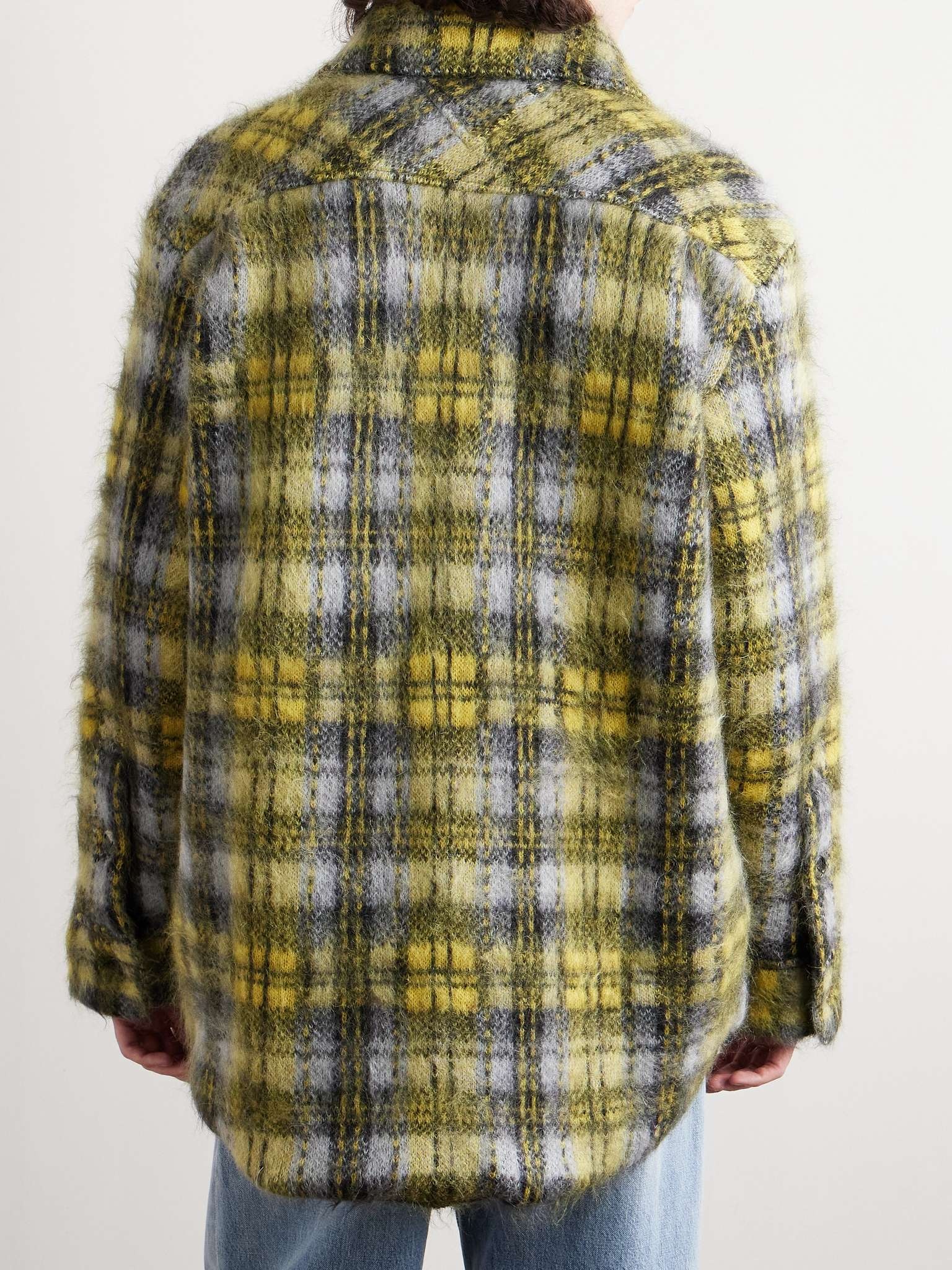 Oversized Checked Mohair-Blend Jacket - 3