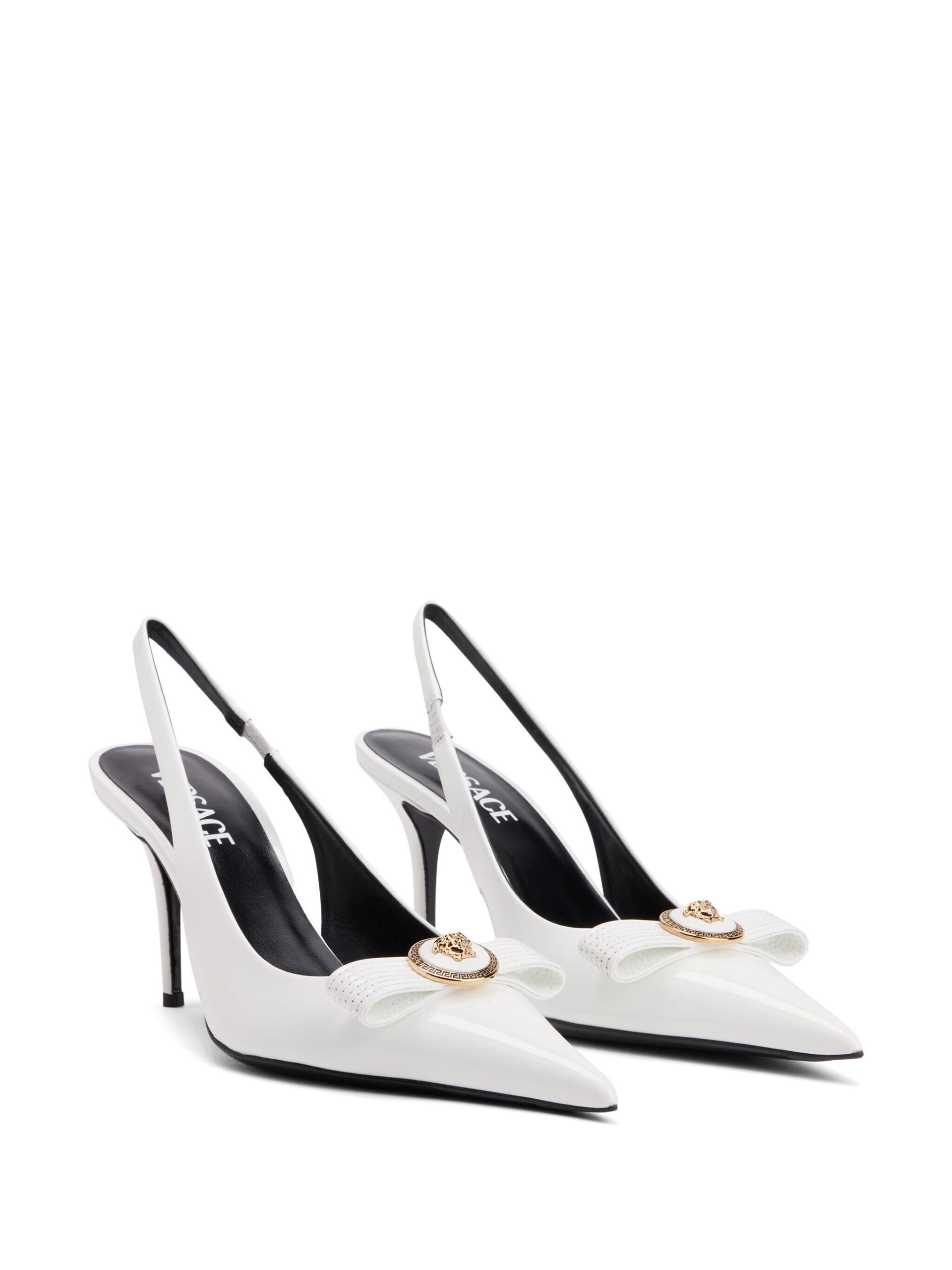 White Gianni Ribbon 90 Pumps - 2