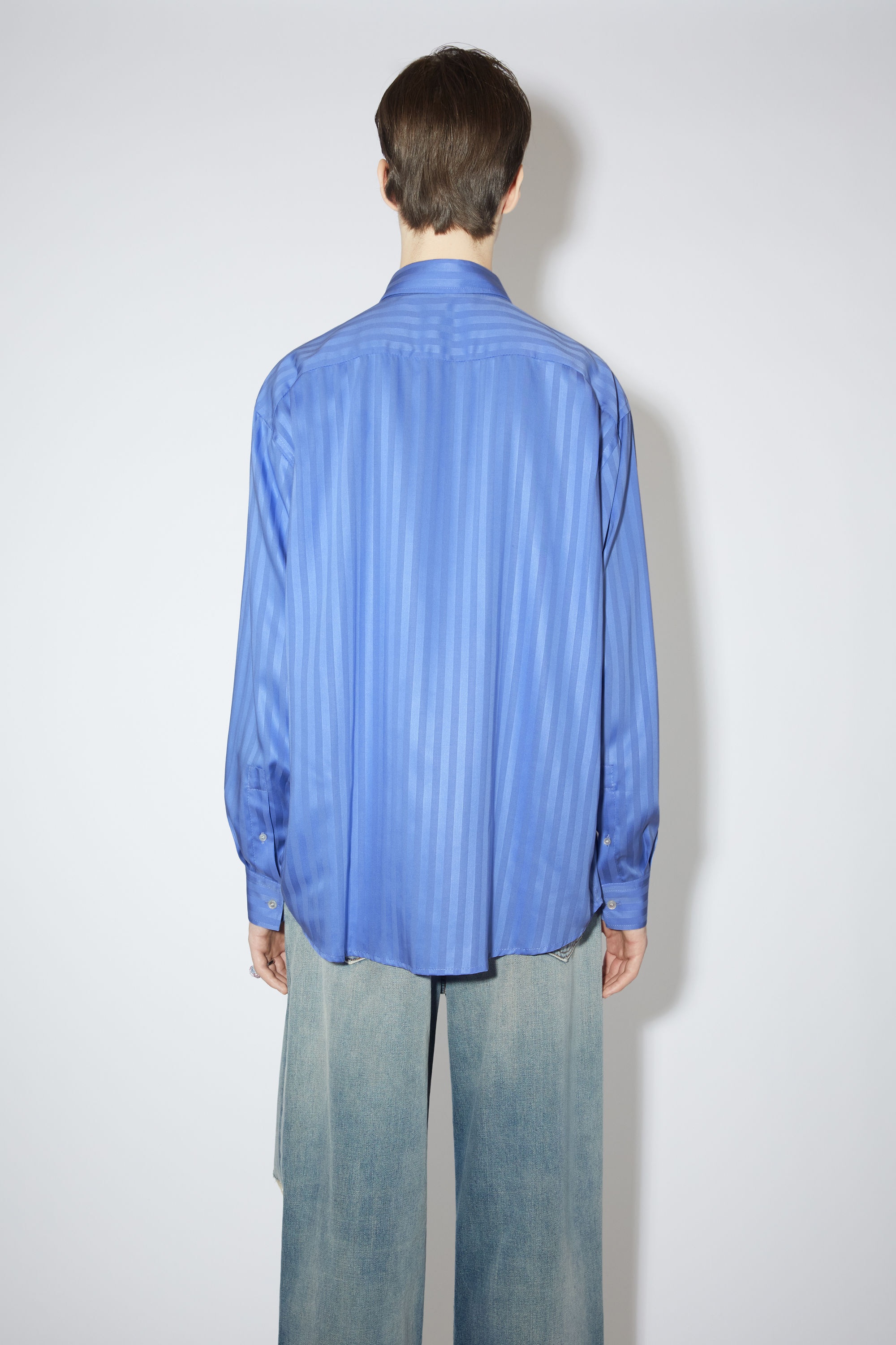 Button-up stripe shirt - Cornflower blue - 3