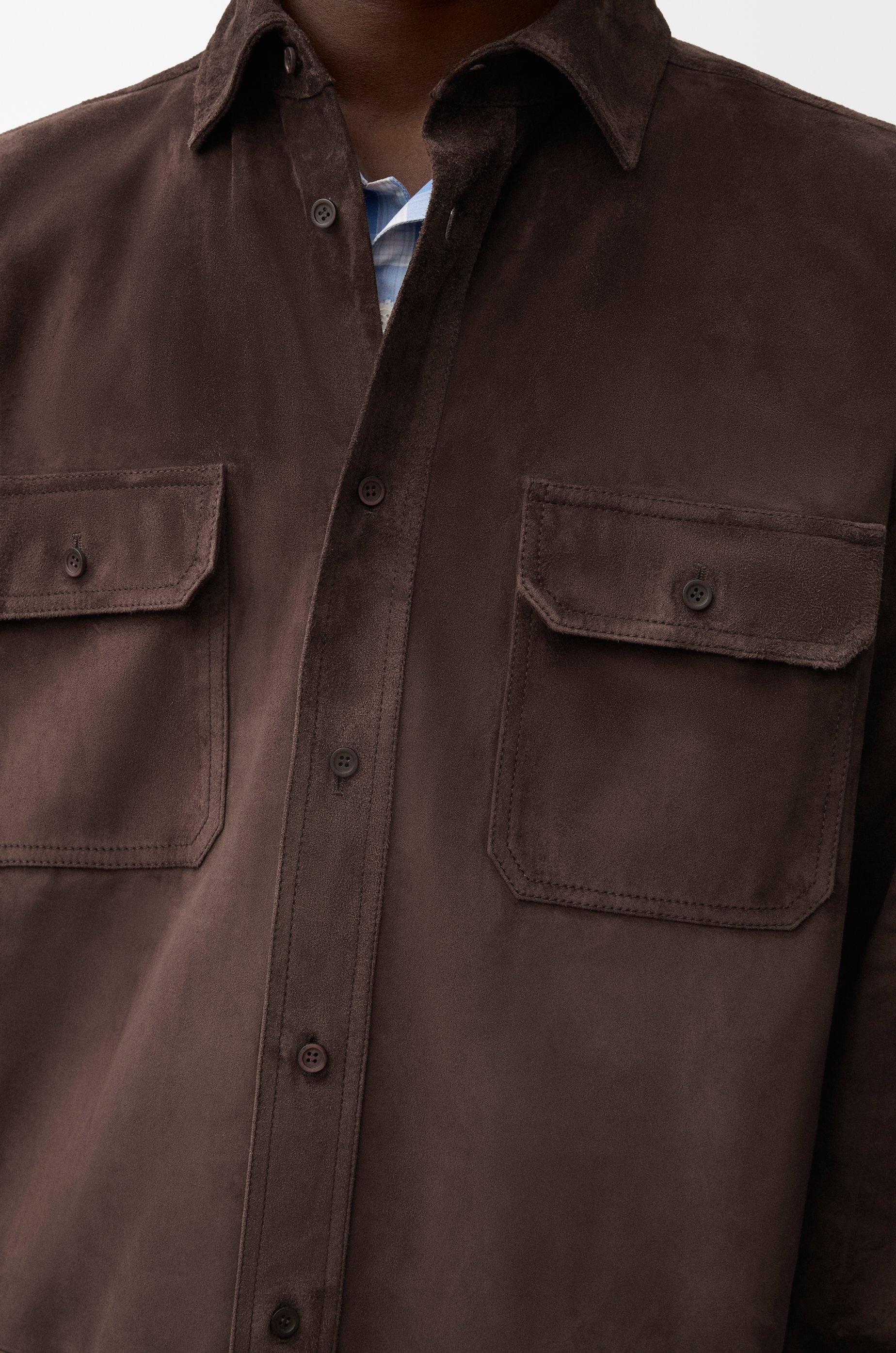 Overshirt in suede calfskin - 5