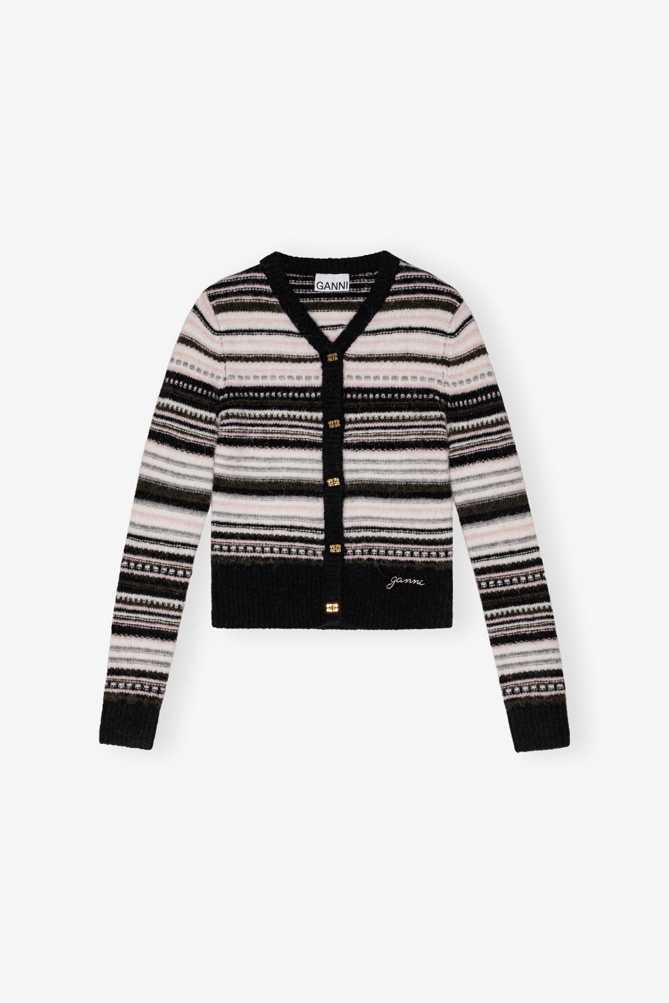 BLACK STRIPE CARDIGAN - 1