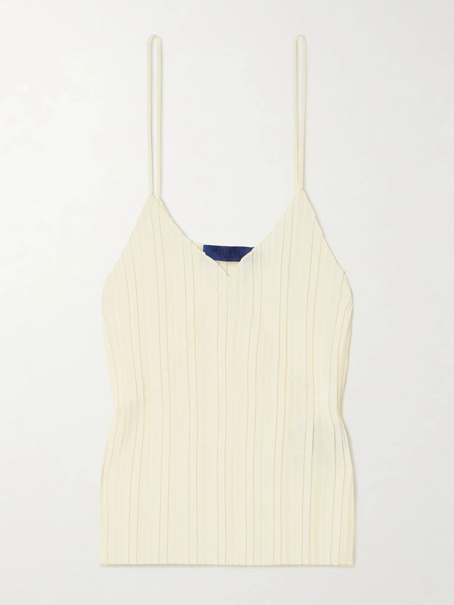Kaya plissé-crepe de chine camisole Ivory - 1