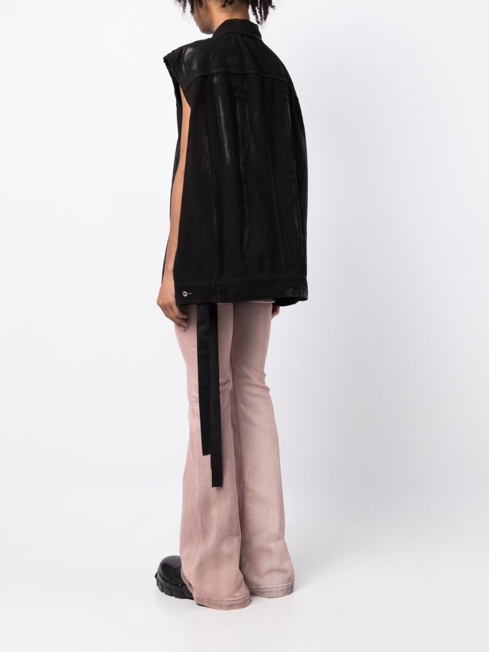 sleeveless wax-coated cotton vest - 5