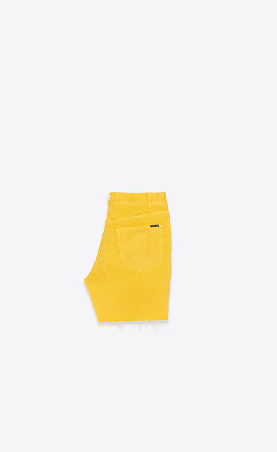 SAINT LAURENT baggy shorts in bright yellow stonewash denim outlook