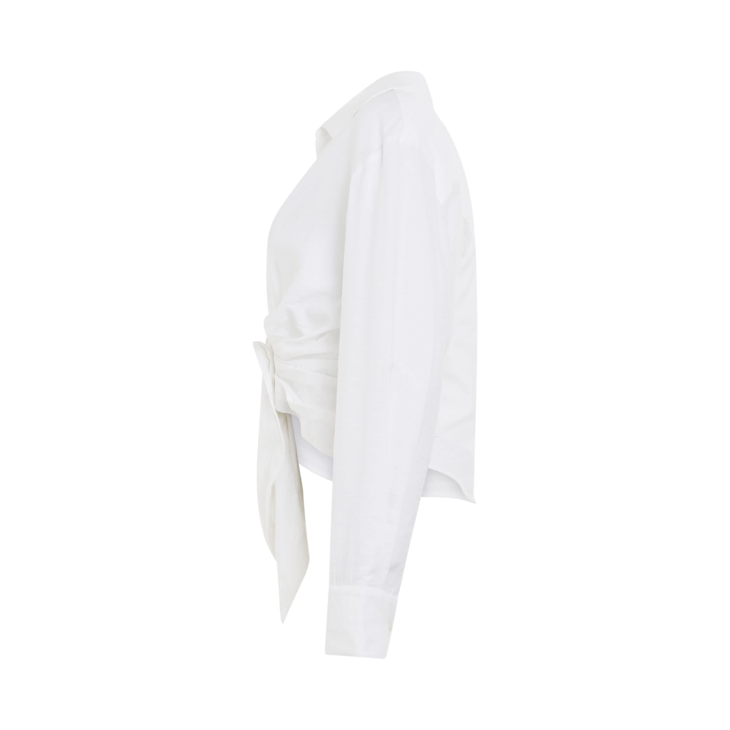 Bahia Tied Sash Shirt in White - 3