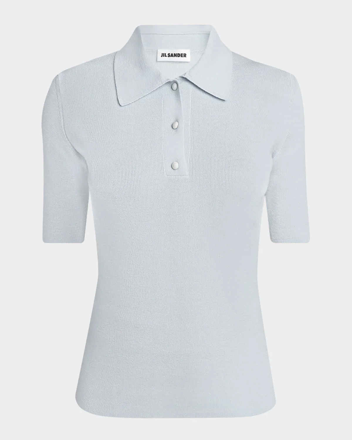 Short-Sleeve Wool Polo Sweater - 1