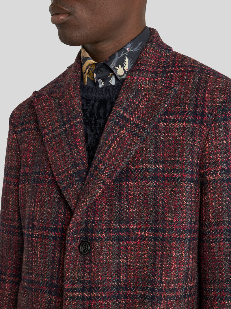 WOOL AND CASHMERE COAT WITH CHECK MOTIF 2