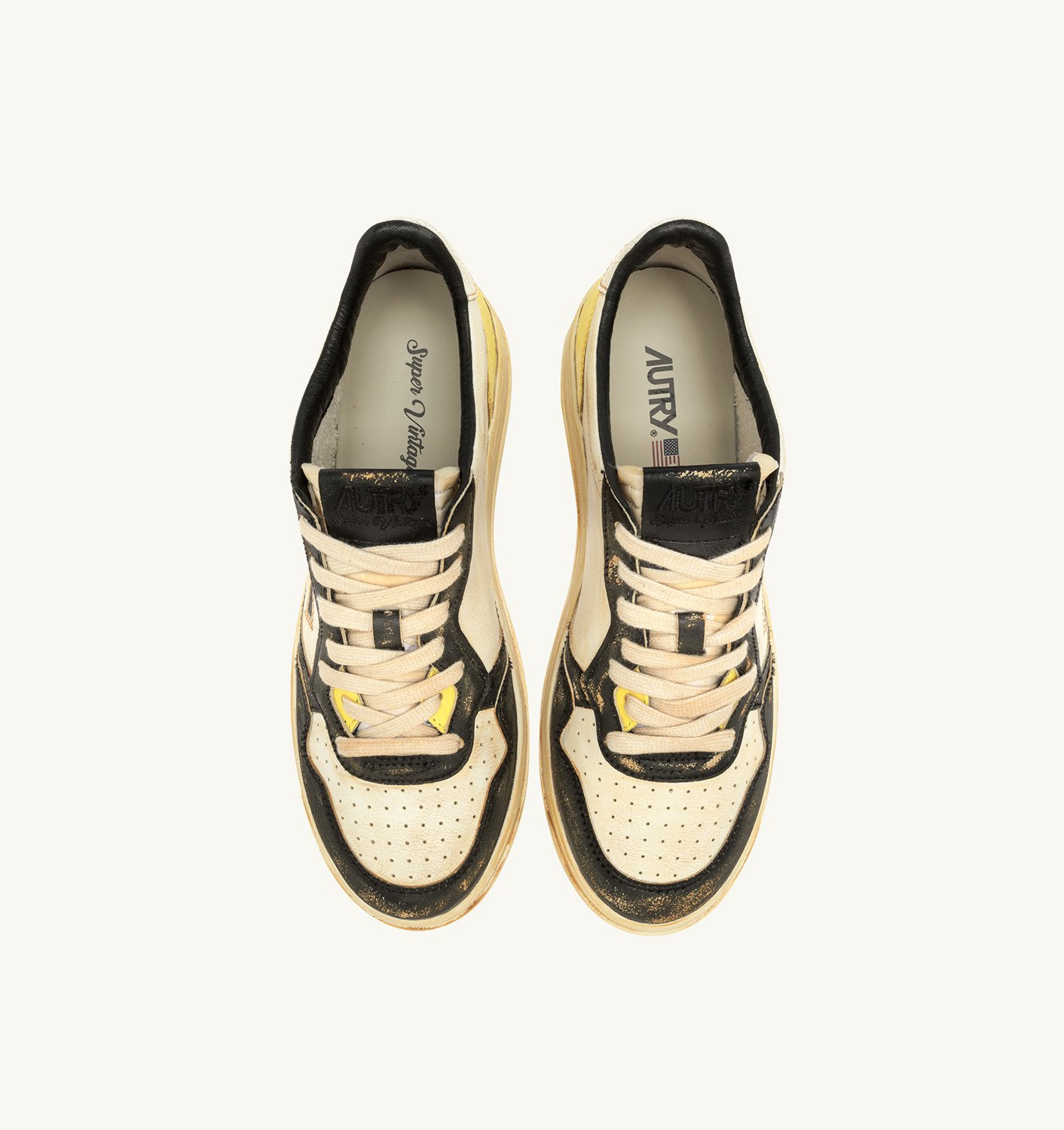 MEDALIST LOW SUPER VINTAGE SNEAKERS IN BUTTERCUP AND BLACK LEATHER - 5