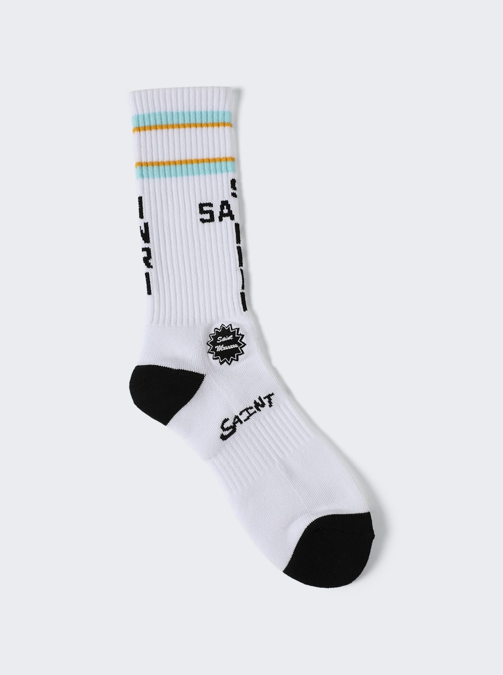 S N T Stripe Socks White - 1